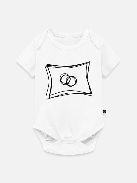 Ringkissen handgezeichnet - Baby Premium Kurzarmbody - Weiß