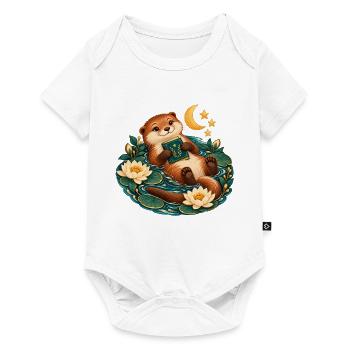Otter Reader am Teich - Baby Premium Kurzarmbody - Weiß - Vorne