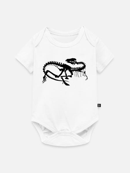 Dinosaurier Skelett Silhouette (1c) - Baby Premium Kurzarmbody - Weiß