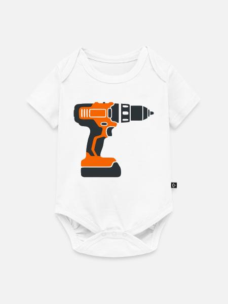 Akkuschrauber Werkzeug Grafik - Baby Premium Kurzarmbody - Weiß