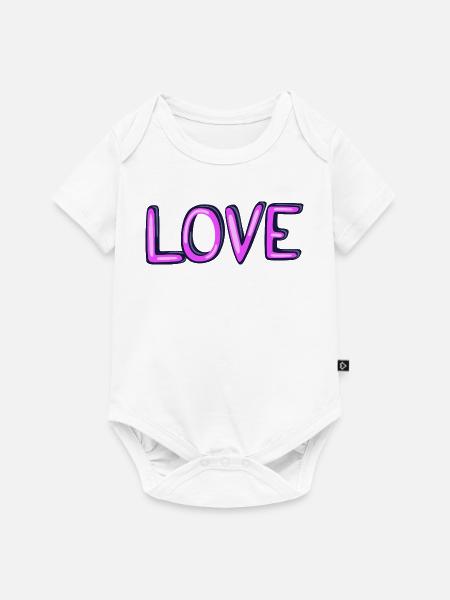 Neon-Liebe Design - Baby Premium Kurzarmbody - Weiß