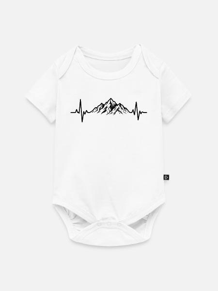 Berg-Heartbeat-Berge - Baby Premium Kurzarmbody - Weiß