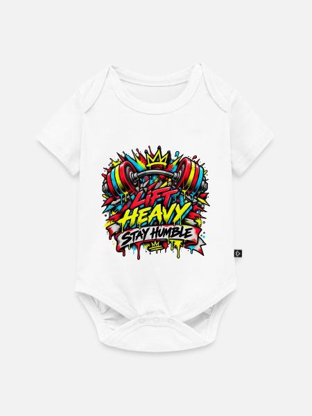 Lift Heavy Stay Humble Graffiti - Baby Premium Kurzarmbody - Weiß