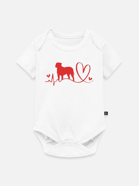 Bullmastiff Hund - Baby Premium Kurzarmbody - Weiß