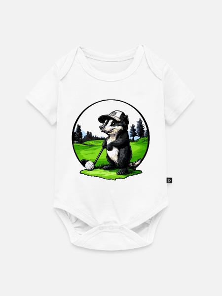 Stinktier Golfspieler - Baby Premium Kurzarmbody - Weiß