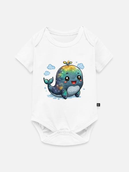 Galaxie-Wal Kuschelheld - Baby Premium Kurzarmbody - Weiß