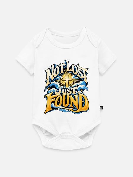 Not Lost Just Found Cross - Baby Premium Kurzarmbody - Weiß