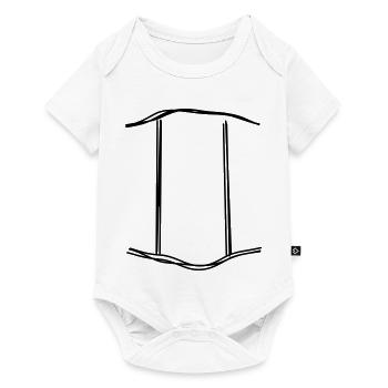 Sternzeichen Zwillinge handgezeichnet - Baby Premium Kurzarmbody - Weiß - Vorne