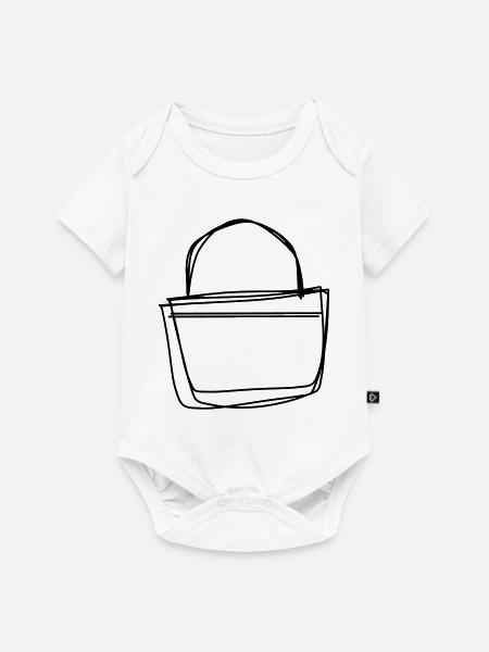 Osterkorb handgezeichnet - Baby Premium Kurzarmbody - Weiß