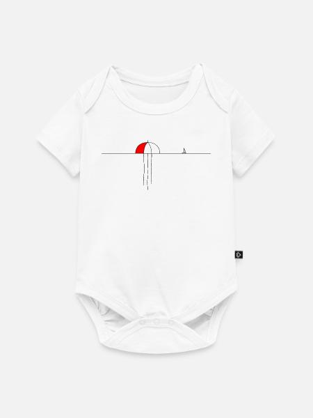 Regenschirm Qualle Minimalismus Lineart Meer - Baby Premium Kurzarmbody - Weiß