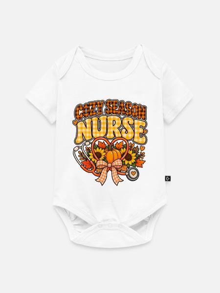 Kuschelige Herbstpflegekraft - Baby Premium Kurzarmbody - Weiß