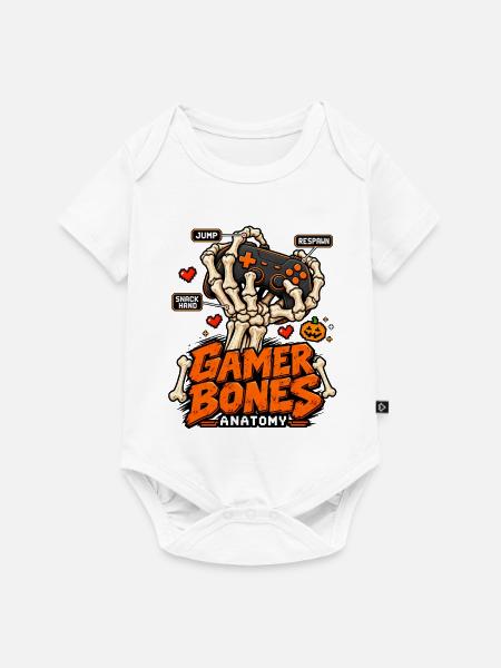 Gamer Bones Anatomie Controller - Baby Premium Kurzarmbody - Weiß