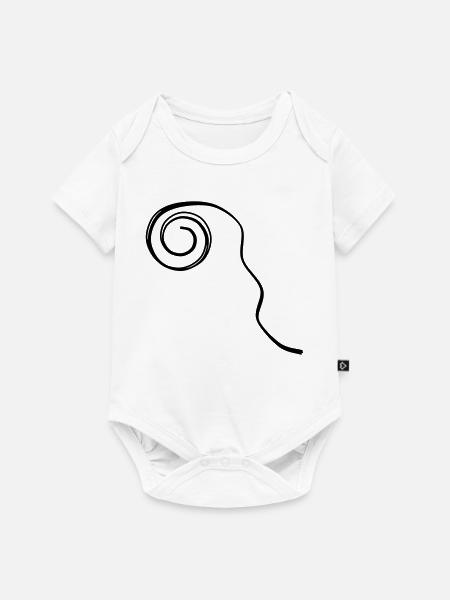 Luftschlange handgezeichnet - Baby Premium Kurzarmbody - Weiß