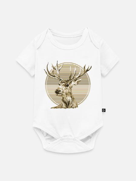 Hirsch - Baby Premium Kurzarmbody - Weiß