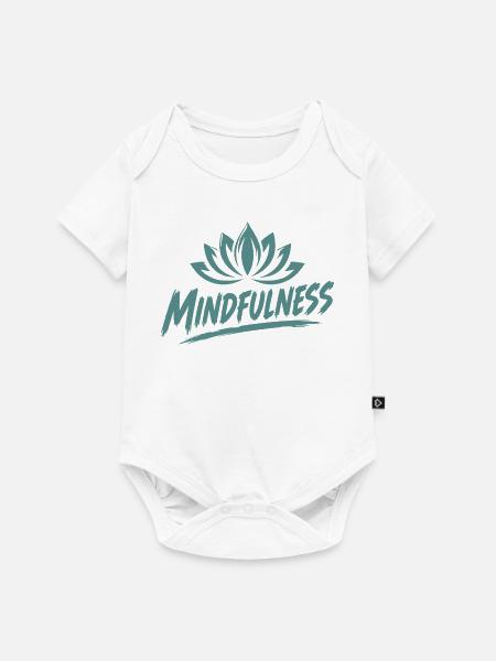 Mindfulness Achtsamkeit Lotusblumen Meditation - Baby Premium Kurzarmbody - Weiß