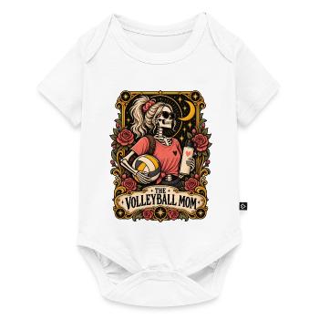 Volleyballmom Skelette Rosen Print - Baby Premium Kurzarmbody - Weiß - Vorne