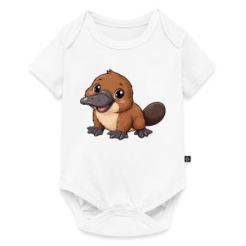 Schnabeltier Kawaii Style – Süßes Australienmotiv - Baby Premium Kurzarmbody - Weiß - Vorne