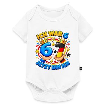 Ich War 6 Jetzt Bin Ich 7 – Six Seven 7 Geburtstag - Baby Premium Kurzarmbody - Weiß - Vorne
