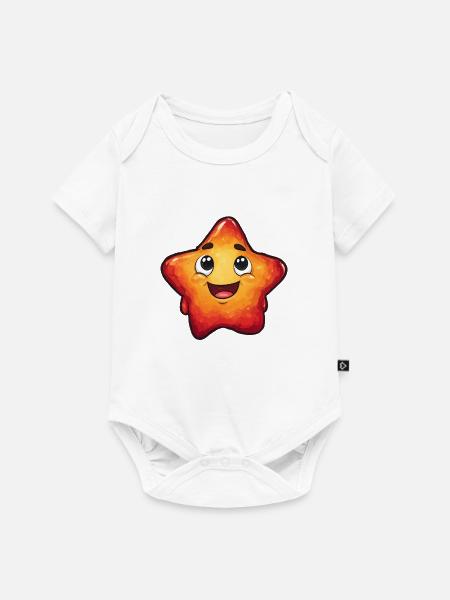 Lächelnder Stern mit Gradient - Baby Premium Kurzarmbody - Weiß