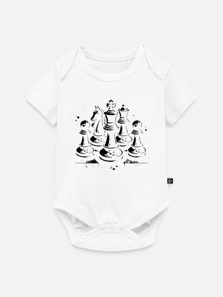 Schachfiguren Grafik - Baby Premium Kurzarmbody - Weiß