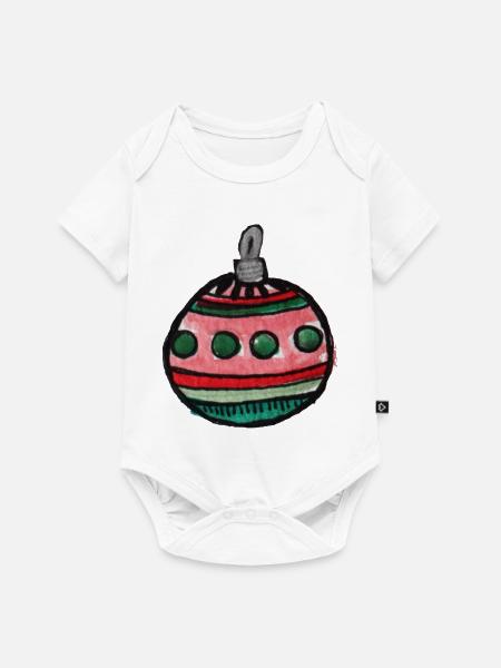 Pastellstreifen-Ornament - Baby Premium Kurzarmbody - Weiß