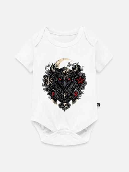 Nordraben Runen und Raven - Baby Premium Kurzarmbody - Weiß