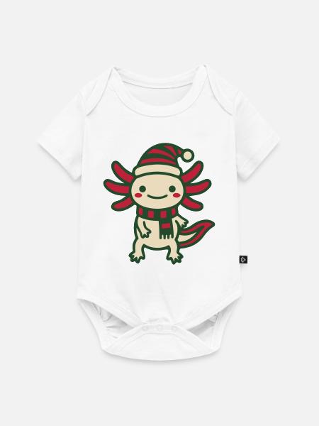 Weihnachts Axolotl Clipart - Baby Premium Kurzarmbody - Weiß