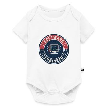 Vintage Software Engineer Code Terminal Patch Top - Baby Premium Kurzarmbody - Weiß - Vorne