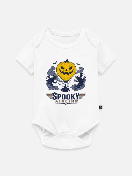 Pumpkin Flug Spooky Airline - Baby Premium Kurzarmbody - Weiß