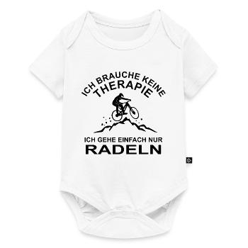 Radeln - Ich brauche keine Therapie - Baby Premium Kurzarmbody - Weiß - Vorne