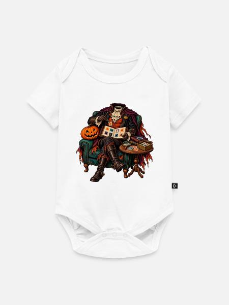 Halloween Tarotmeister im Samtstuhl - Baby Premium Kurzarmbody - Weiß