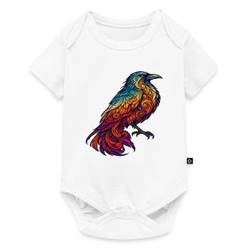 Bunte Orpheus-Krähe - Baby Premium Kurzarmbody - Weiß - Vorne