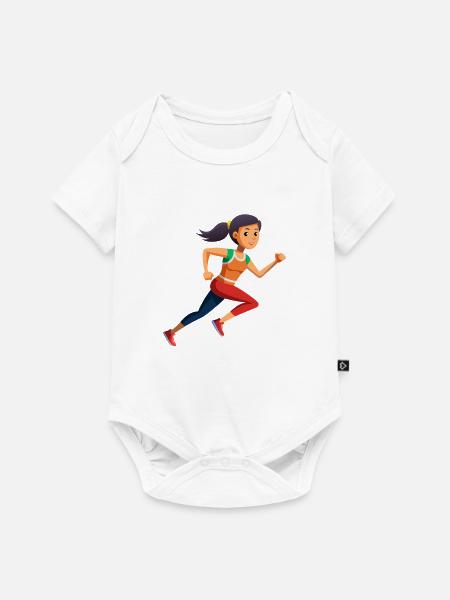 Running Girl - Baby Premium Kurzarmbody - Weiß