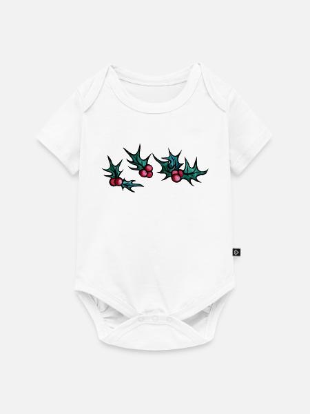 Stechpalmen-Nachtfallmuster - Baby Premium Kurzarmbody - Weiß