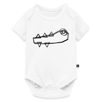 Krokodil handgezeichnet - Baby Premium Kurzarmbody - Weiß - Vorne