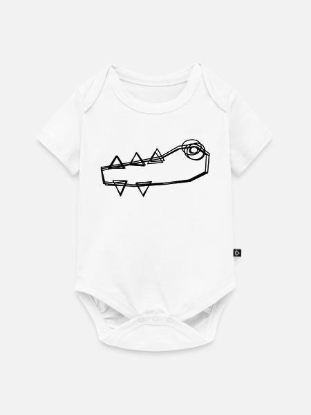 Krokodil handgezeichnet - Baby Premium Kurzarmbody - Weiß