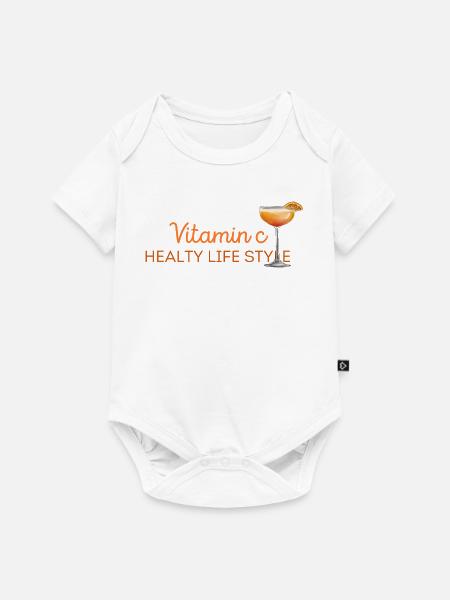 Ascorbinsäure - Baby Premium Kurzarmbody - Weiß