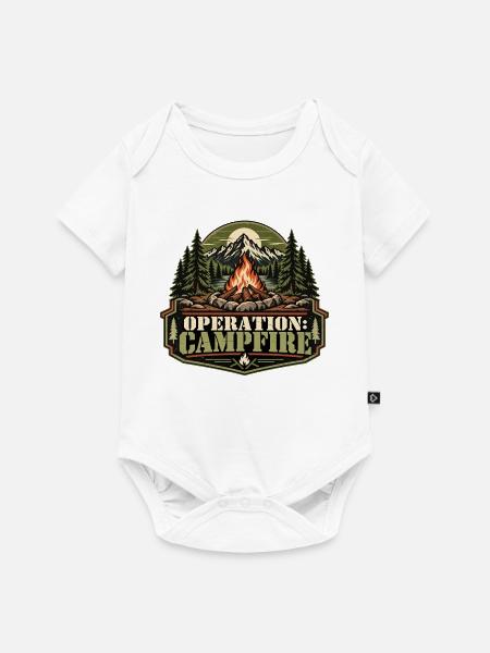 Operation: Campfire – Retro-Lagerfeuermotiv - Baby Premium Kurzarmbody - Weiß