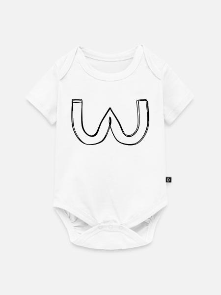 Griechischer Buchstabe Omega handgezeichnet - Baby Premium Kurzarmbody - Weiß