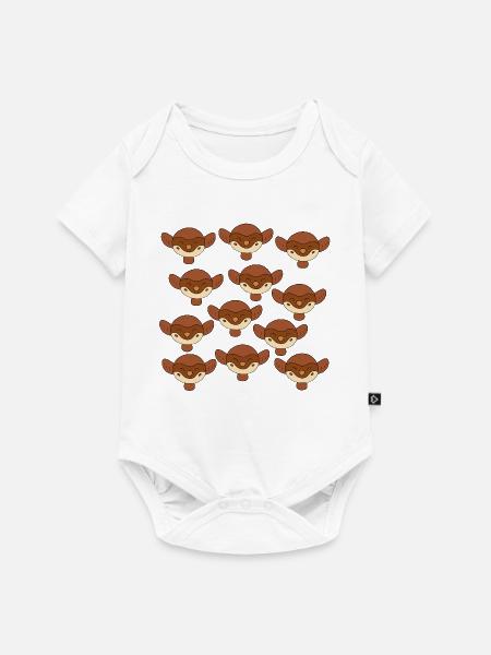 Niedlicher Spatzenkopf - Baby Premium Kurzarmbody - Weiß