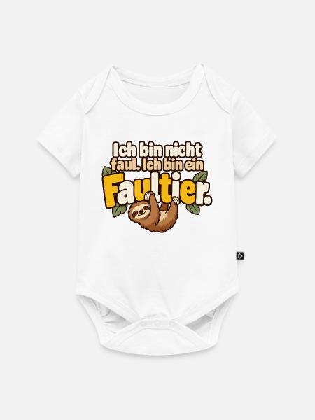 Faultier Spruch Humor Gemütlichkeit - Baby Premium Kurzarmbody - Weiß