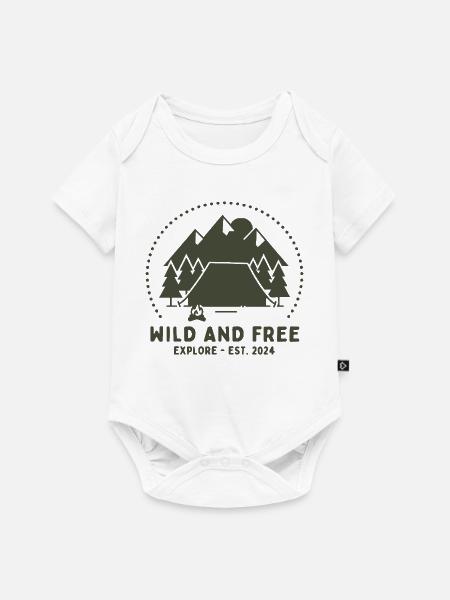 Waldcamping Freiheit - Baby Premium Kurzarmbody - Weiß