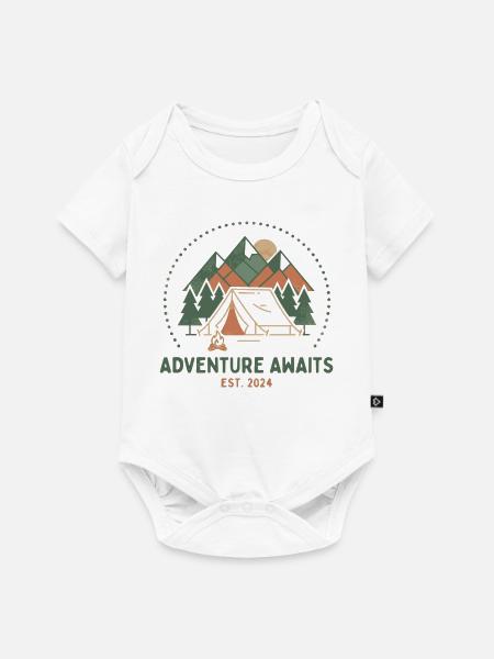 Bergcamping Abenteuer Retro - Baby Premium Kurzarmbody - Weiß