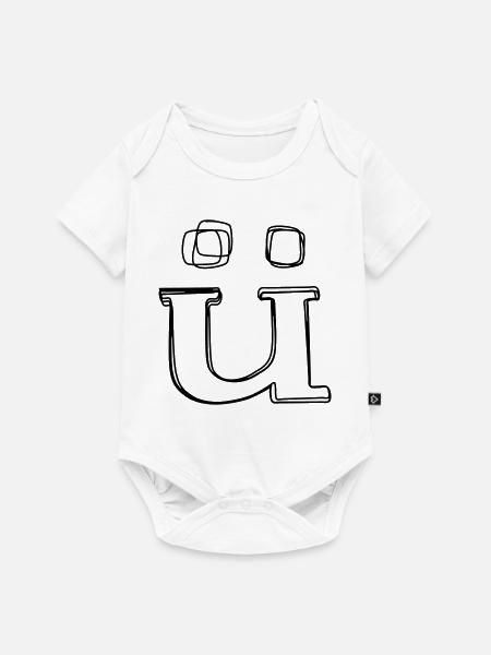 Kleinbuchstabe ü handgezeichnet - Baby Premium Kurzarmbody - Weiß