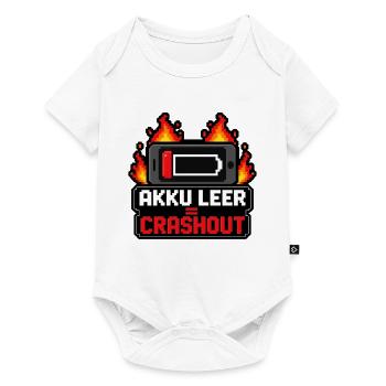 Akku leer Crashout 8-Bit Pixel Art Gamer Shirt - Baby Premium Kurzarmbody - Weiß - Vorne