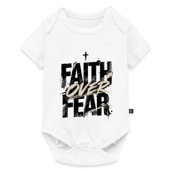 Faith Over Fear – Christliches Minimalist Design - Baby Premium Kurzarmbody - Weiß - Vorne