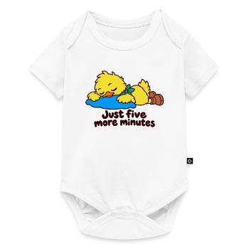 Sleepy Duck – Nur noch fünf Minuten - Baby Premium Kurzarmbody - Weiß - Vorne