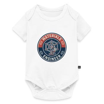 Vintage Materials Engineer Kristallgitter-Abzeichen - Baby Premium Kurzarmbody - Weiß - Vorne