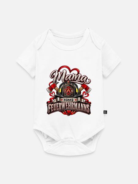 Mama eines Feuerwehrmanns - Baby Premium Kurzarmbody - Weiß