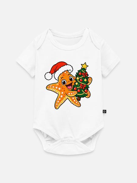 Weihnachts Seestern - Baby Premium Kurzarmbody - Weiß